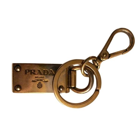 Authentic Vintage Prada Keyring Bag Charm Metal Keychain Carabiner - Picture 4 of 5